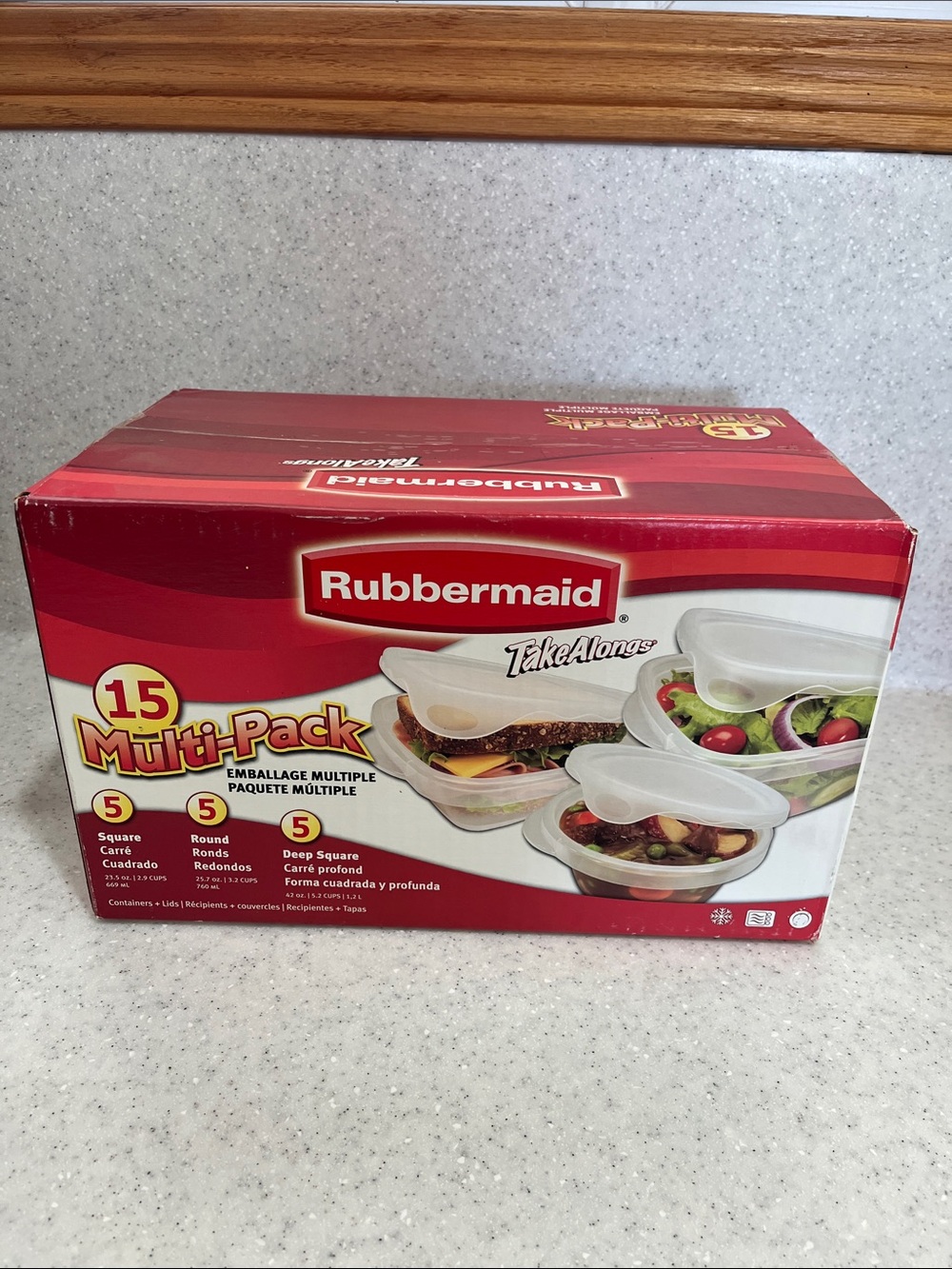 Vtg 2005 Rubbermaid TakeAlongs 15Mulit-Pack Square Round Square NIB Containers